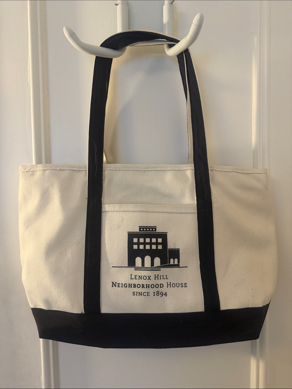 NYC Cream and Black Canvas Tote Bag